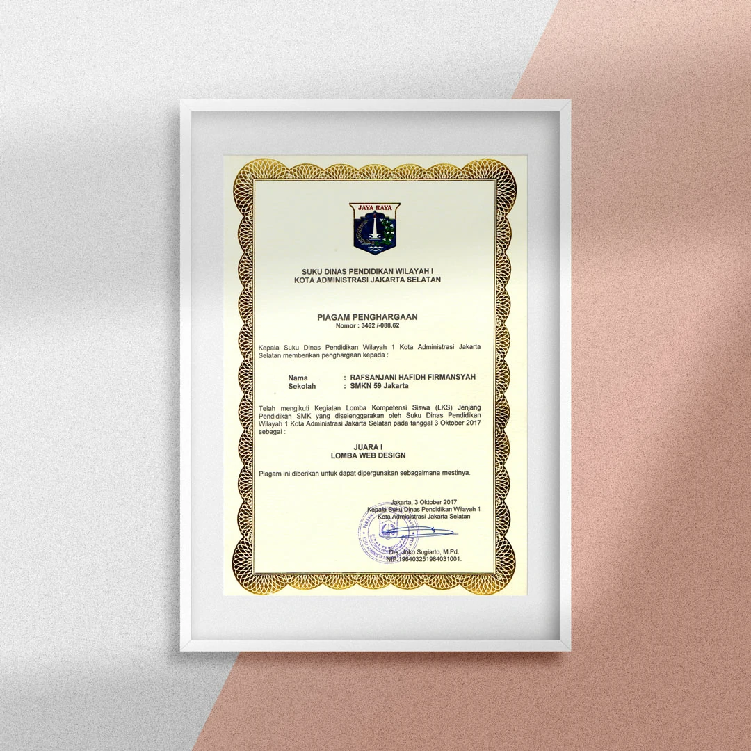 Juara 1 Web Design - LKS SMK DKI Jakarta
