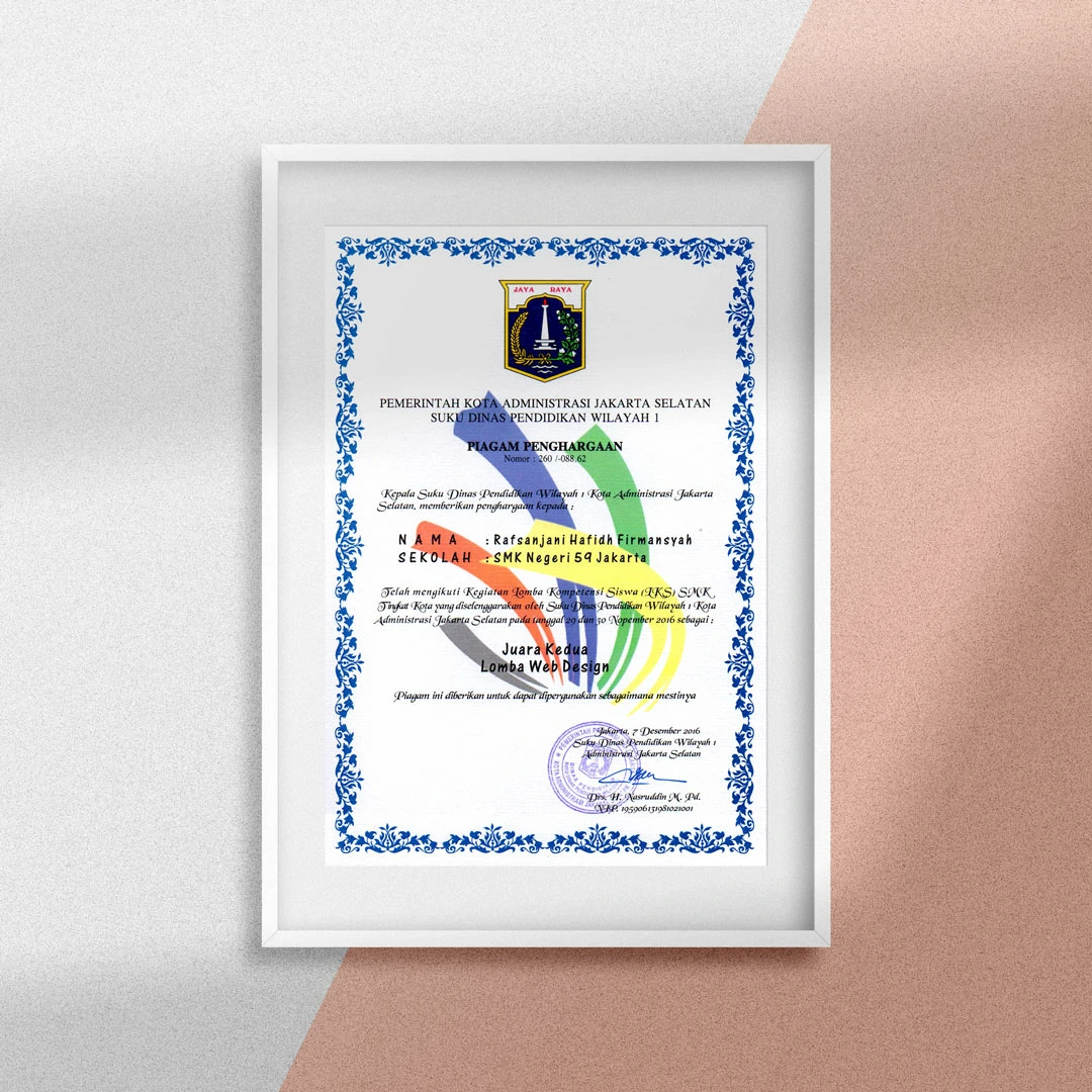 Juara 2 Web Design - LKS SMK DKI Jakarta
